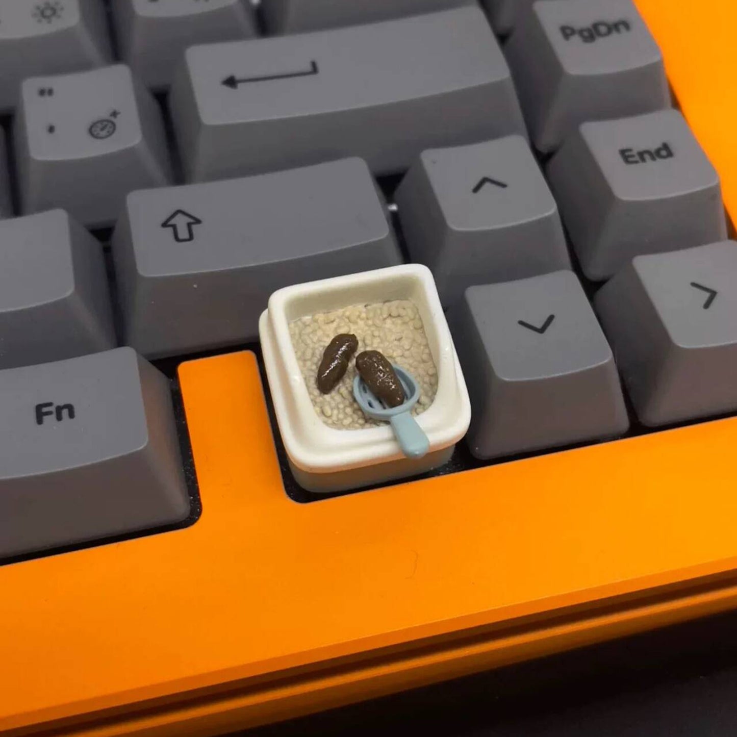 YMDK Cat Litter Box Keycaps Cat Poop Shoveler Funny Creative Key Cap for MX Switches Mechanical Keyboards