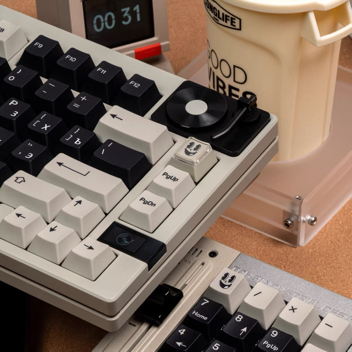 YMDK Rubber Themed Keycaps 143 Keys Retro Cherry Profile PBT Dye Sub Keycap Set for 61/84/87/104/108 MX Mechanical Keyboards