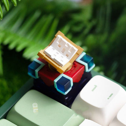 YMDK 3D Block-Style Artisan Keycap with Rotatable Book - Translucent for MX Switch Mechanical Keyboards
