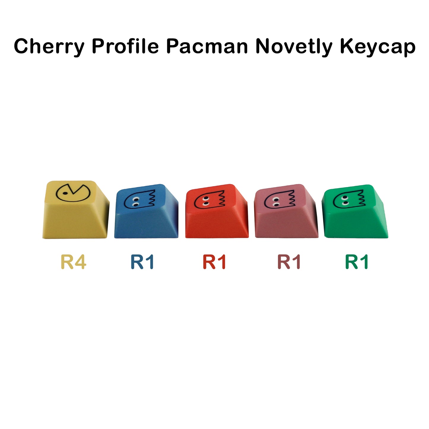 YMDK Cherry ZDA Cat OEM Profile Pacman Theme 5 PCS PBT Key caps Custom Five Dye Sublimation Keycaps for MX Mechanical Gaming Keyboard