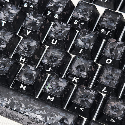 YMDK Carbon Fiber Texture 119 Key Side Printed Shine Through Keycaps for 61/64/68/84/87/96/108-Key MX Mechanical Keyboards