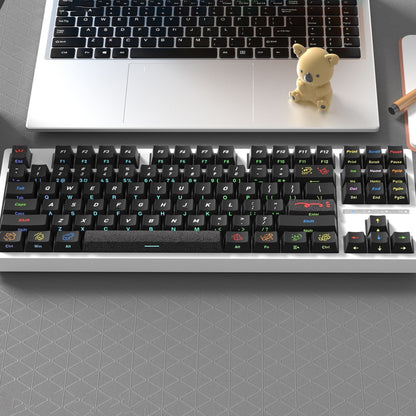 YMDK Graffiti Black Color 128 Keycaps Sidelit Cherry Profile PBT Dye-Sub Keycap for 61/84/87/104/108 MX Mechanical Keyboards