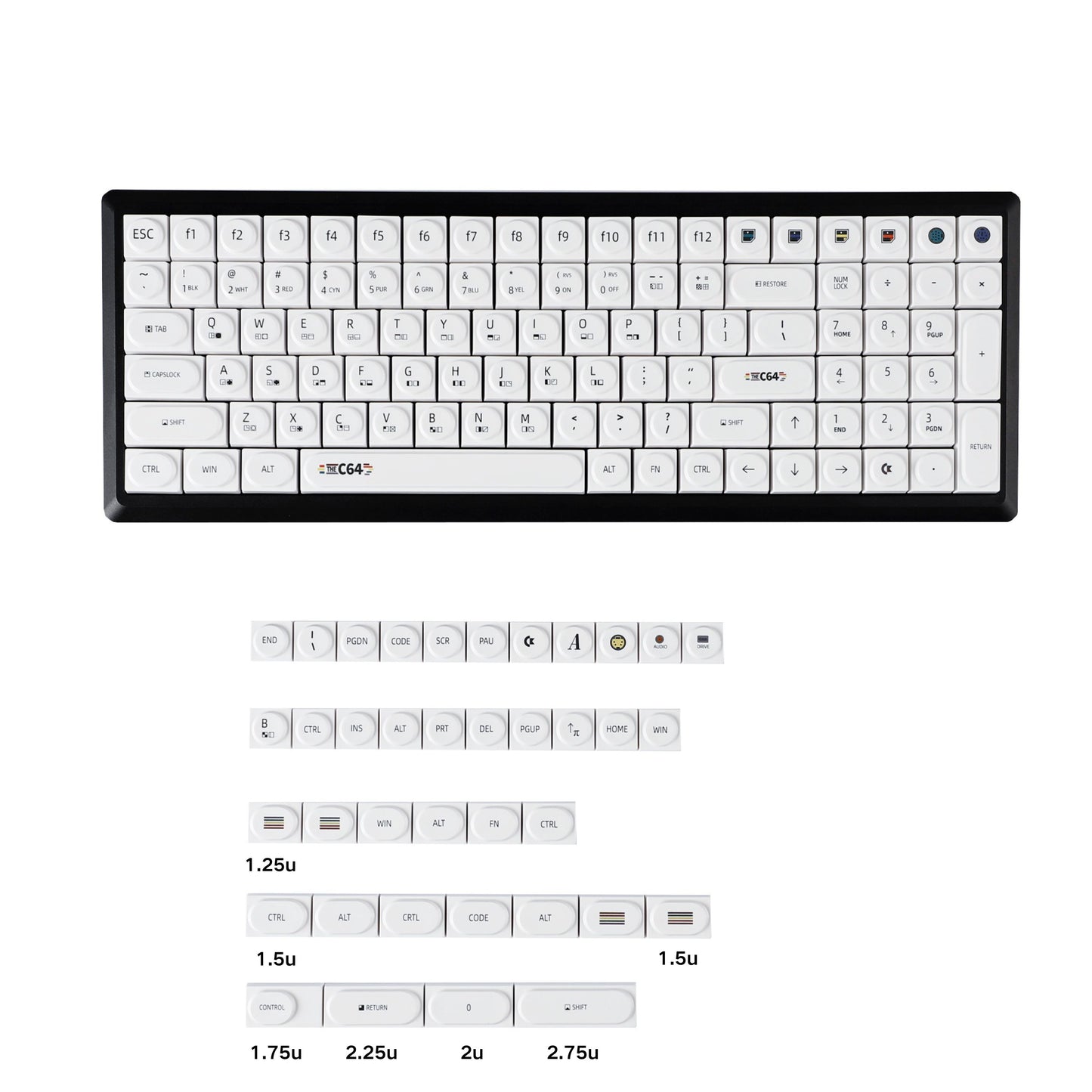YMDK Bricks Full Set 138 keys Keycaps Classic Blocks Theme Color UV Print Frosted Low Profile Keycap for Mechanical Keyboard 104 87 84 68 61