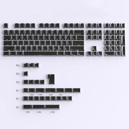YMDK 136 Keys Jelly Black Double-shot PC Material OEM Profile Top Side Print Keycaps for 61/68/84/104/108 MX Mechanical Keyboard