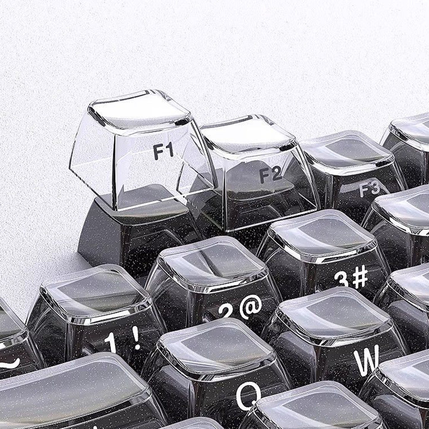 YMDK 136 Keys Jelly Black Double-shot PC Material OEM Profile Top Side Print Keycaps for 61/68/84/104/108 MX Mechanical Keyboard