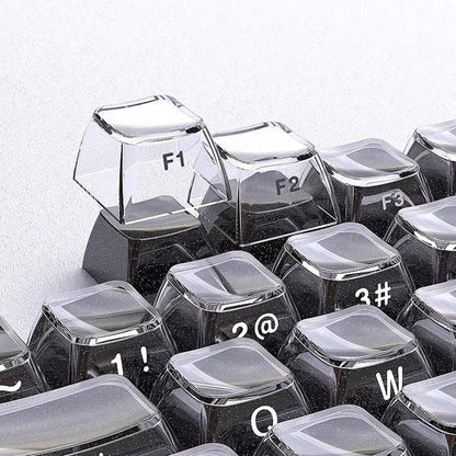 YMDK 136 Keys Jelly Black Double-shot PC Material OEM Profile Top Side Print Keycaps for 61/68/84/104/108 MX Mechanical Keyboard