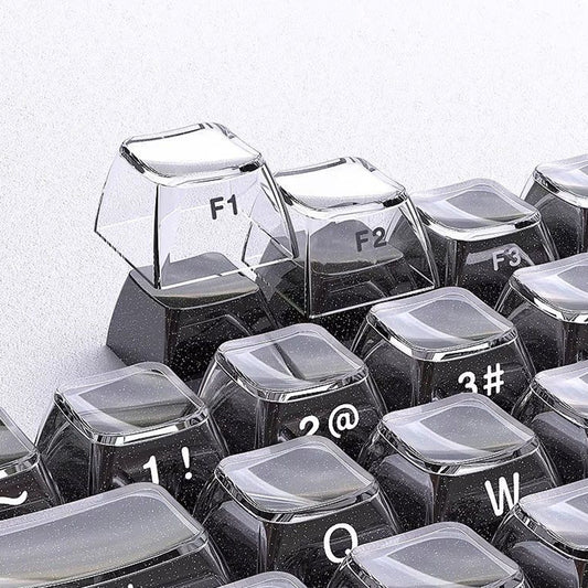 YMDK 136 Keys Jelly Black Double-shot PC Material OEM Profile Top Side Print Keycaps for 61/68/84/104/108 MX Mechanical Keyboard