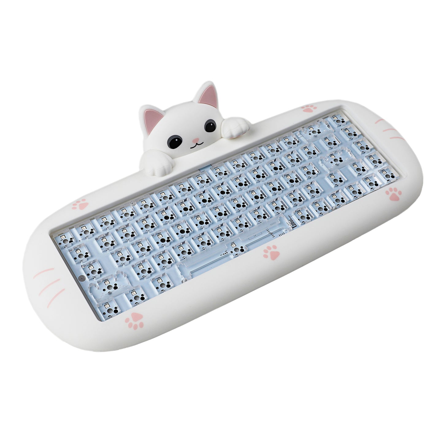 YMDK Meow68 keyboard Cat Custom Triple-Mode RGB Hot Swappable meow 68 Mechanical Keyboard Barebone（Support Macro Programmable Bluetooth＆Wired＆2.4G）