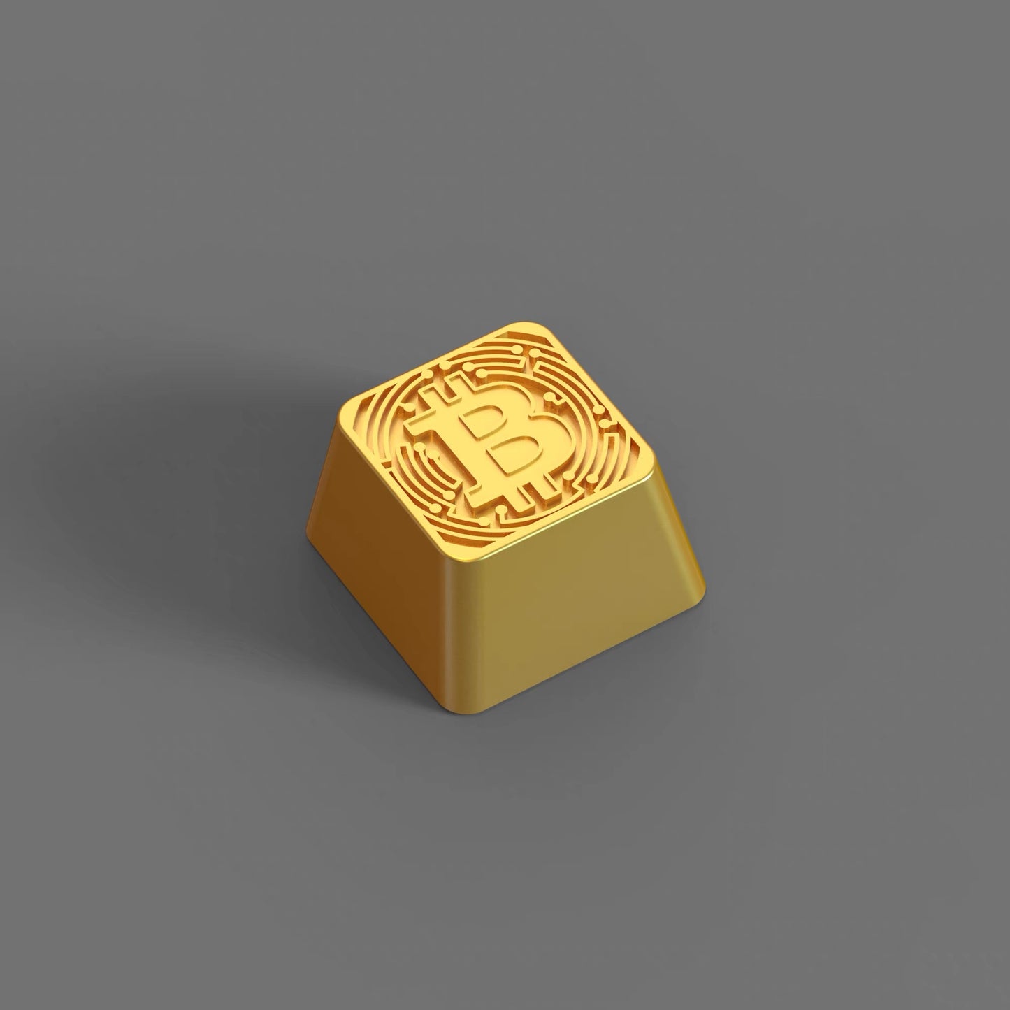 YMDK 1pcs Square Gold Coin Theme Keycap Personalized Electroplated Zinc Alloy 1u Keycaps for MX Mechanical Keyboard
