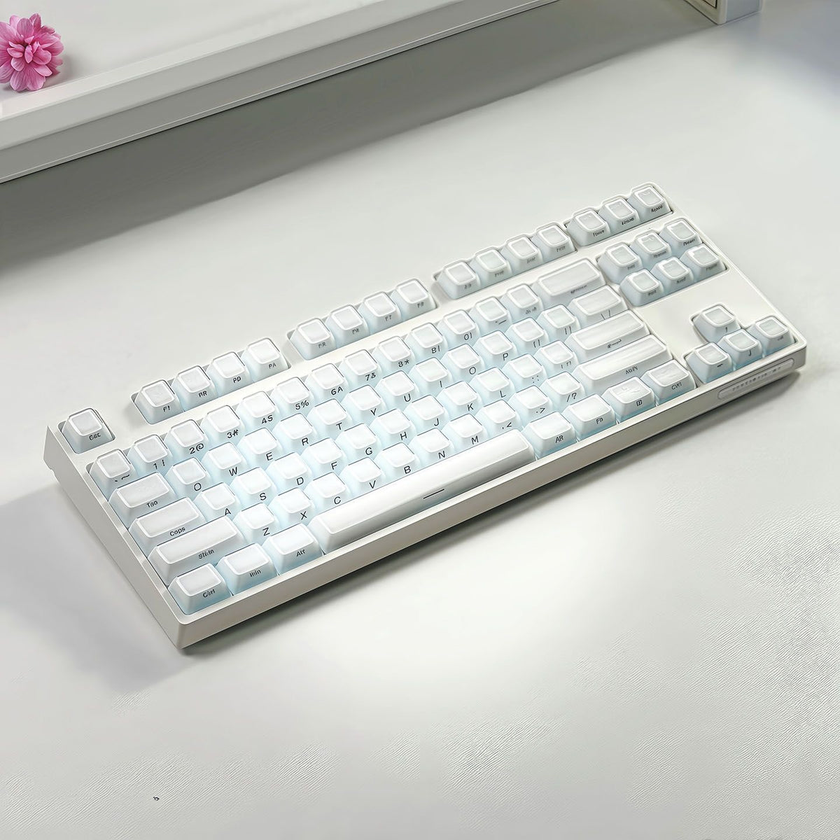 YMDK Crystal Jelly Pudding Keycaps 113 Keys Keycap OEM Profile PC Acrylic for 68/75/84/87/108 MX Mechanical Keyboards