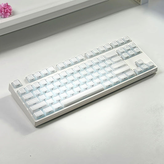 YMDK Crystal Jelly Pudding Keycaps 113 Keys Keycap OEM Profile PC Acrylic for 68/75/84/87/108 MX Mechanical Keyboards