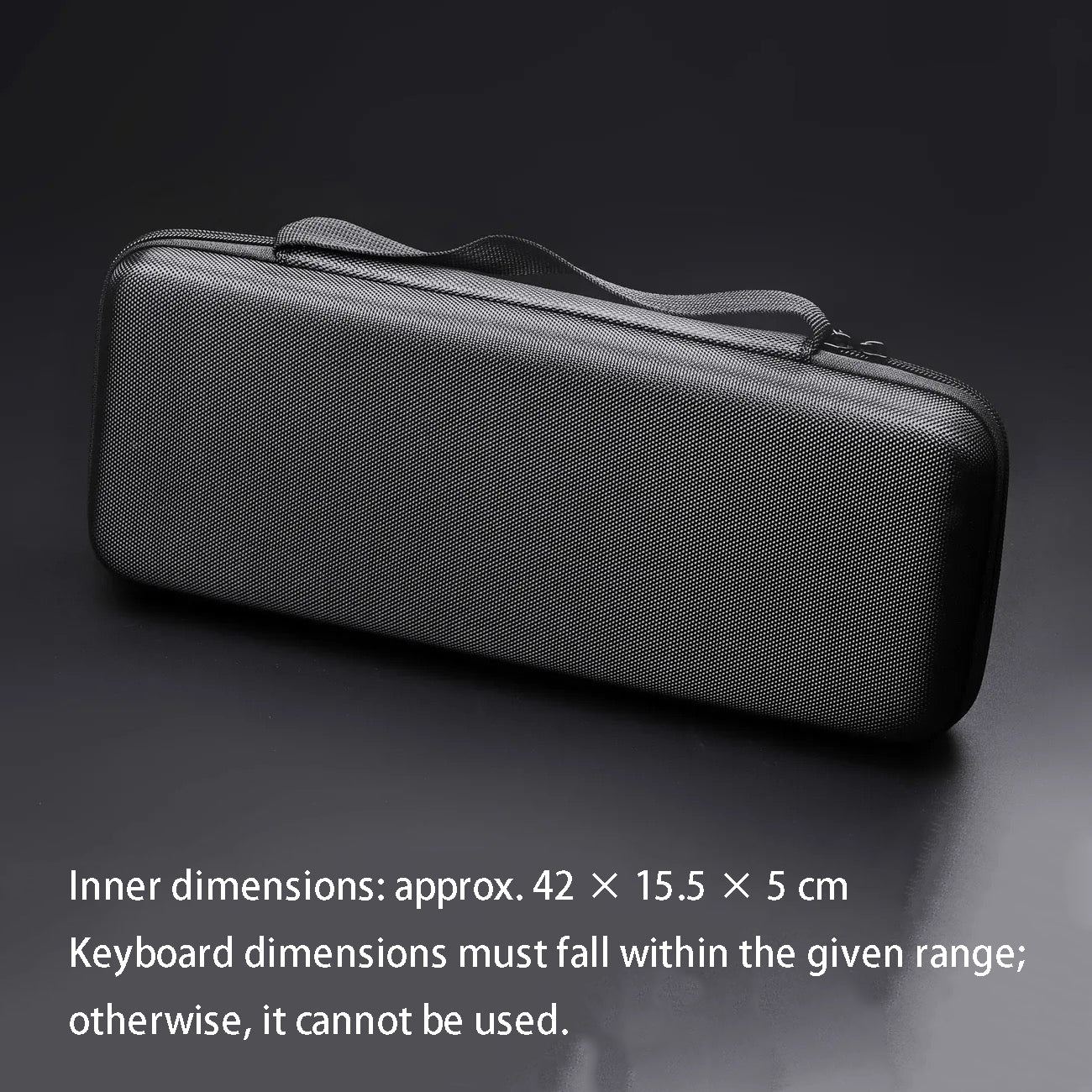 YMDK Black Oxford Hard‑Shell Keyboard Case, Shock‑Absorbent Waterproof Mechanical Keyboard Storage Bag for Mechanical Keyboard