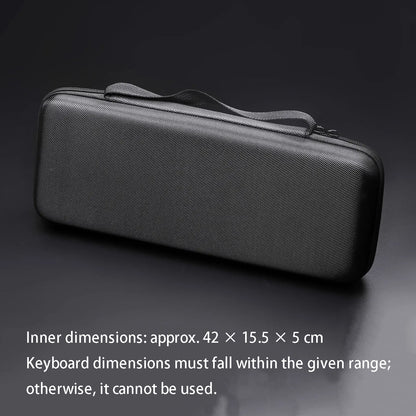 YMDK Black Oxford Hard‑Shell Keyboard Case, Shock‑Absorbent Waterproof Mechanical Keyboard Storage Bag for Mechanical Keyboard