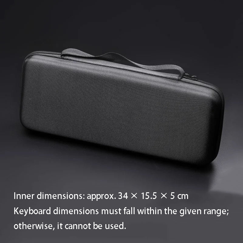 YMDK Black Oxford Hard‑Shell Keyboard Case, Shock‑Absorbent Waterproof Mechanical Keyboard Storage Bag for Mechanical Keyboard