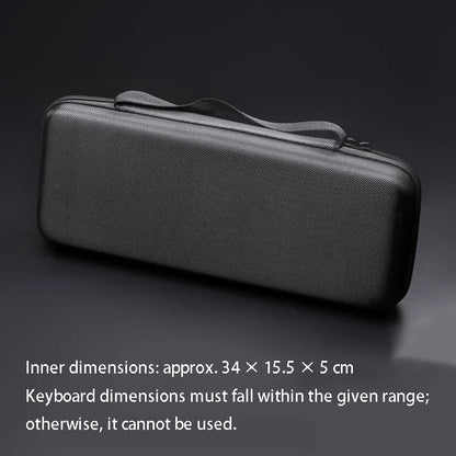 YMDK Black Oxford Hard‑Shell Keyboard Case, Shock‑Absorbent Waterproof Mechanical Keyboard Storage Bag for Mechanical Keyboard