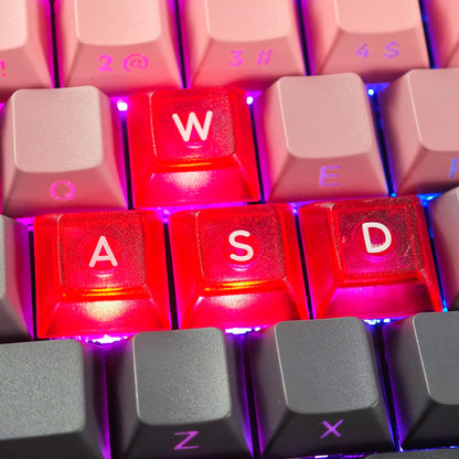 YMDK UV Print DSA WASD Arrow ESC Keycap 1.25mm ABS Transparent For MX Switches Keyboard