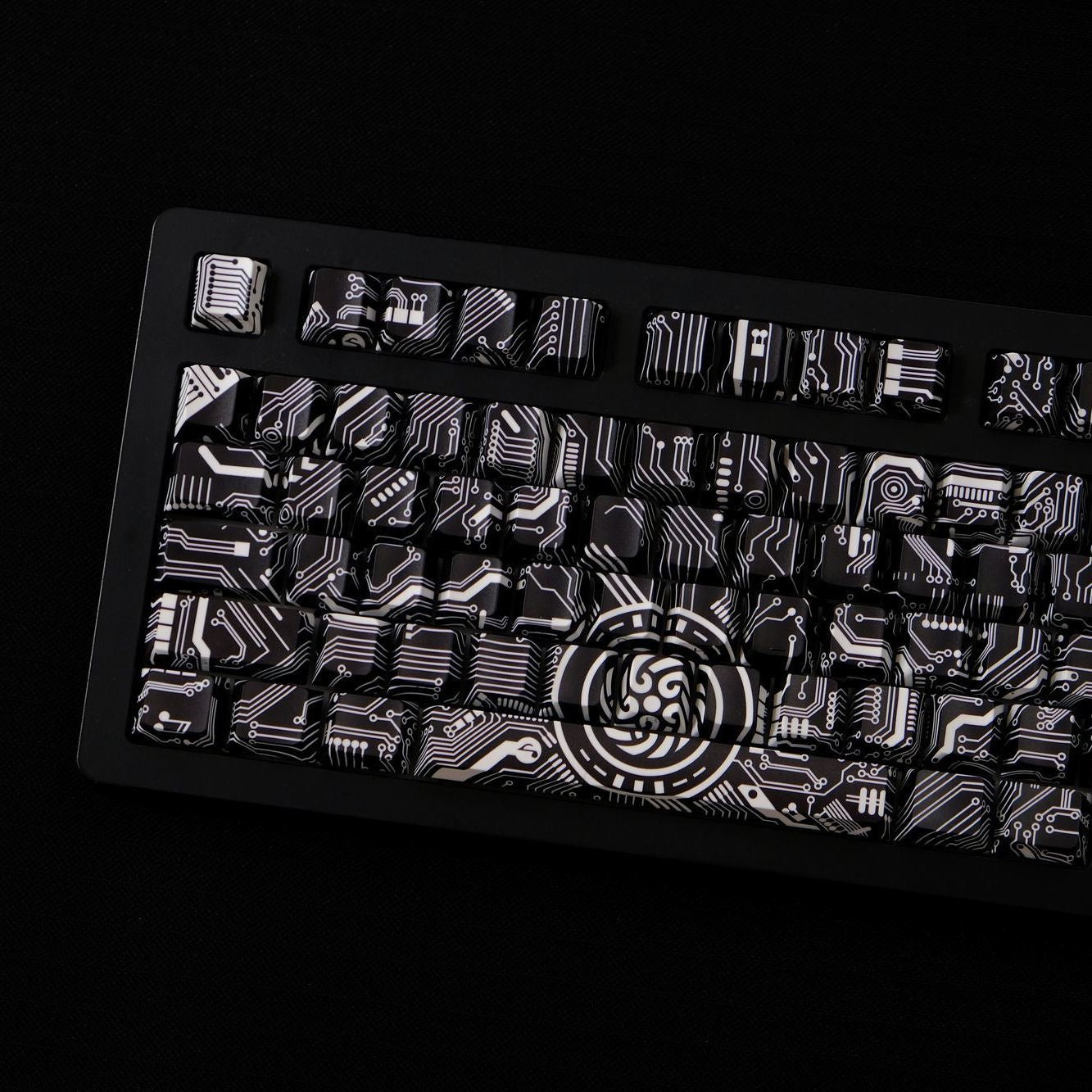 YMDK 131 Keys Circuit Diagram Theme Keycaps Sidelit Cherry Profile PBT Dye Sub Custom Keycap for 61/64/68/84/87/96/108 MX Mechanical Keyboards