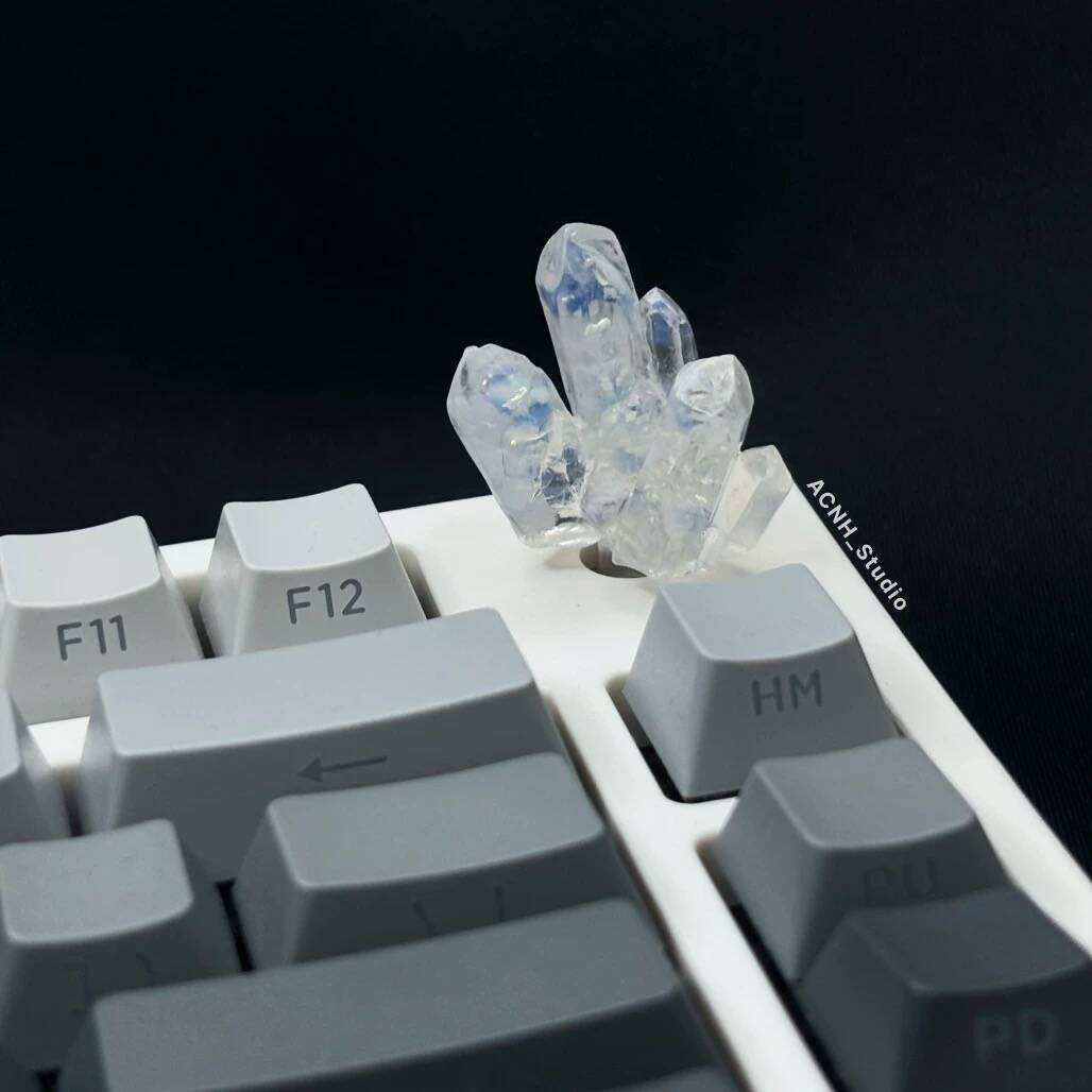 YMDK Luminous Crystal Knob Volume Key Translucent Resin 6mm Diameter NJ80 Knob for MX Mechanical Keyboard