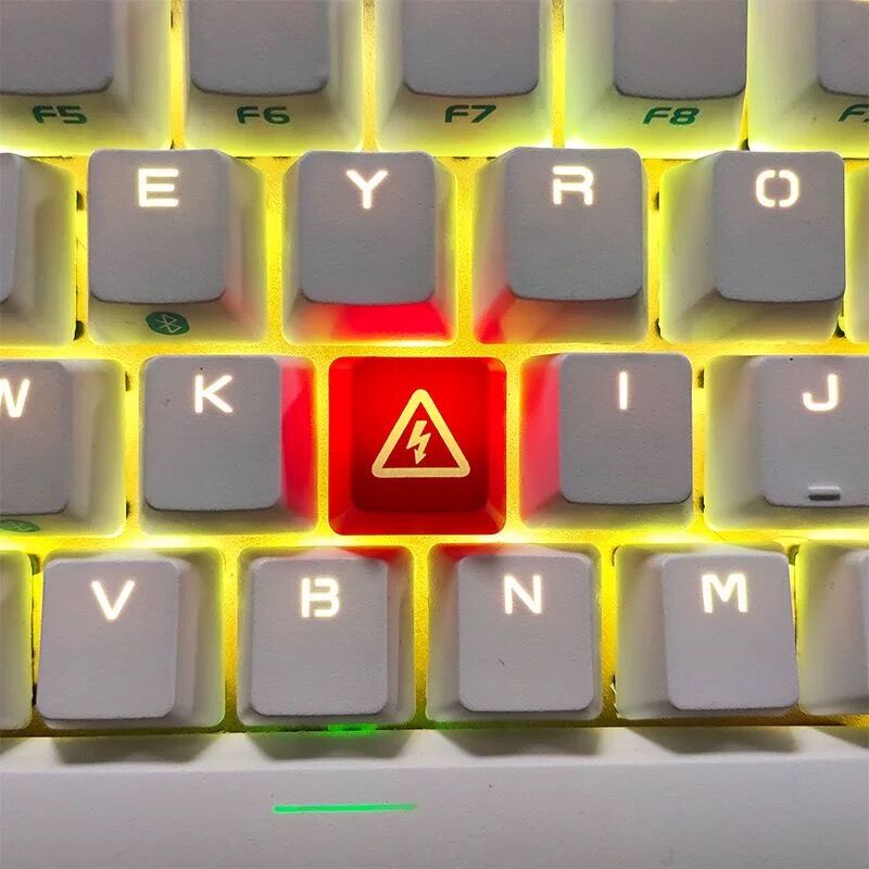 YMDK With Electricity and Up Creative Key Caps Interestingly Personalized Keycaps R4 ESC Key Translucent for Mechanical Keyboard