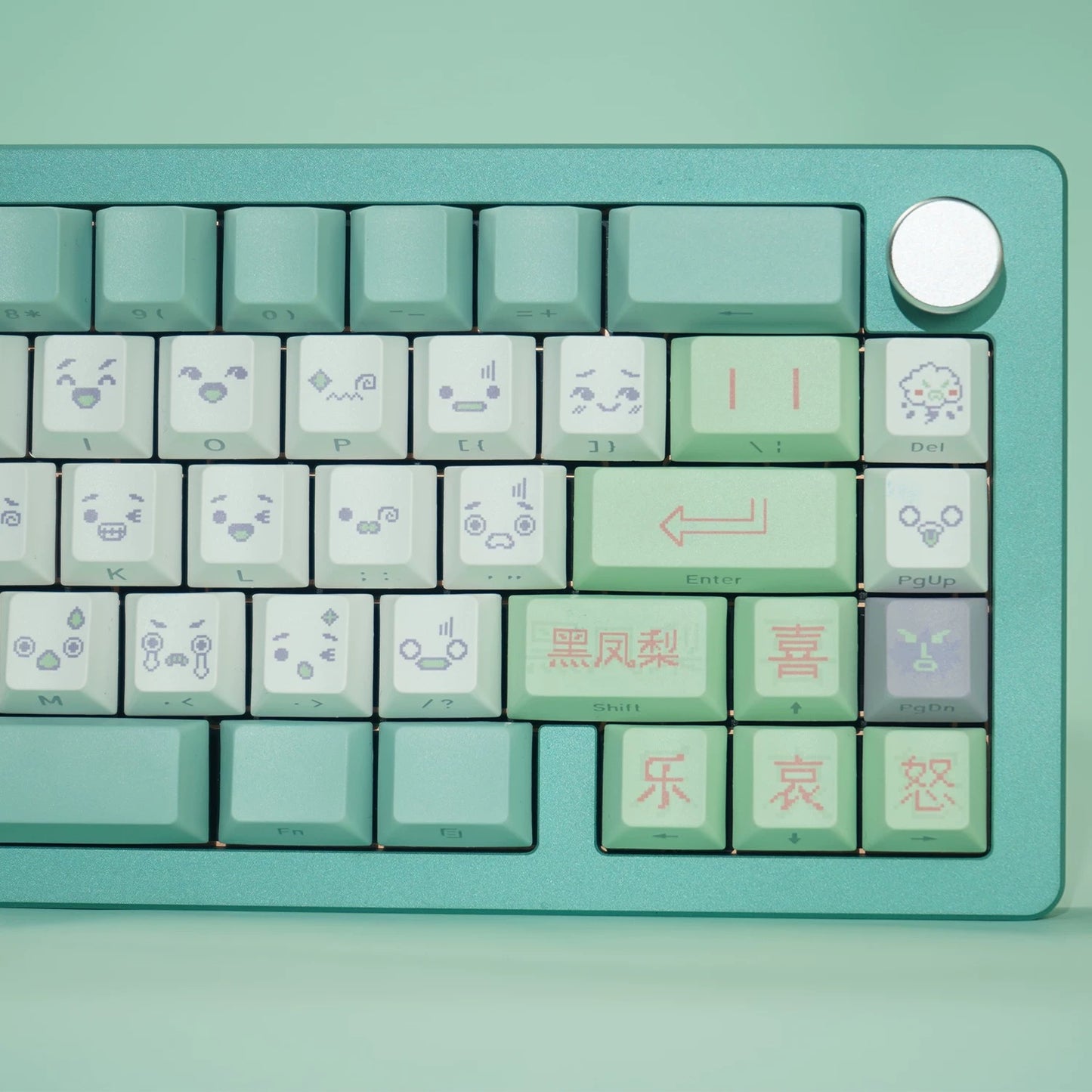 YMDK Emotional Era Theme Keycaps Full Set 139 Keys Sidelit Cherry Profile PBT Dye Sub Keycap for MX Mechanical Keyboard