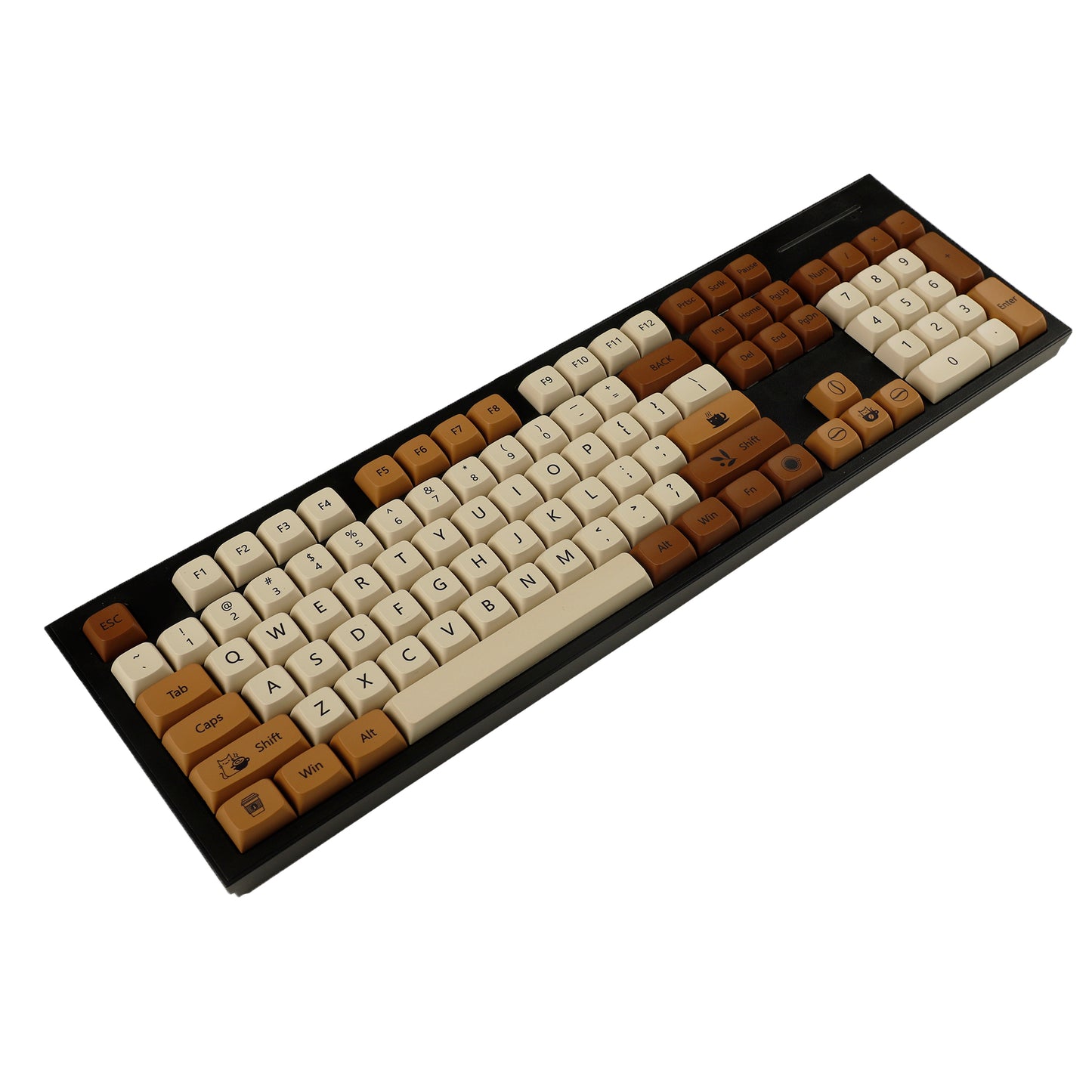 YMDK Coffee Cat 138 Keycaps（ZDA Profile XDA v2 Dye Sub PBT For 104 TKL 60% 96 84 68 64）