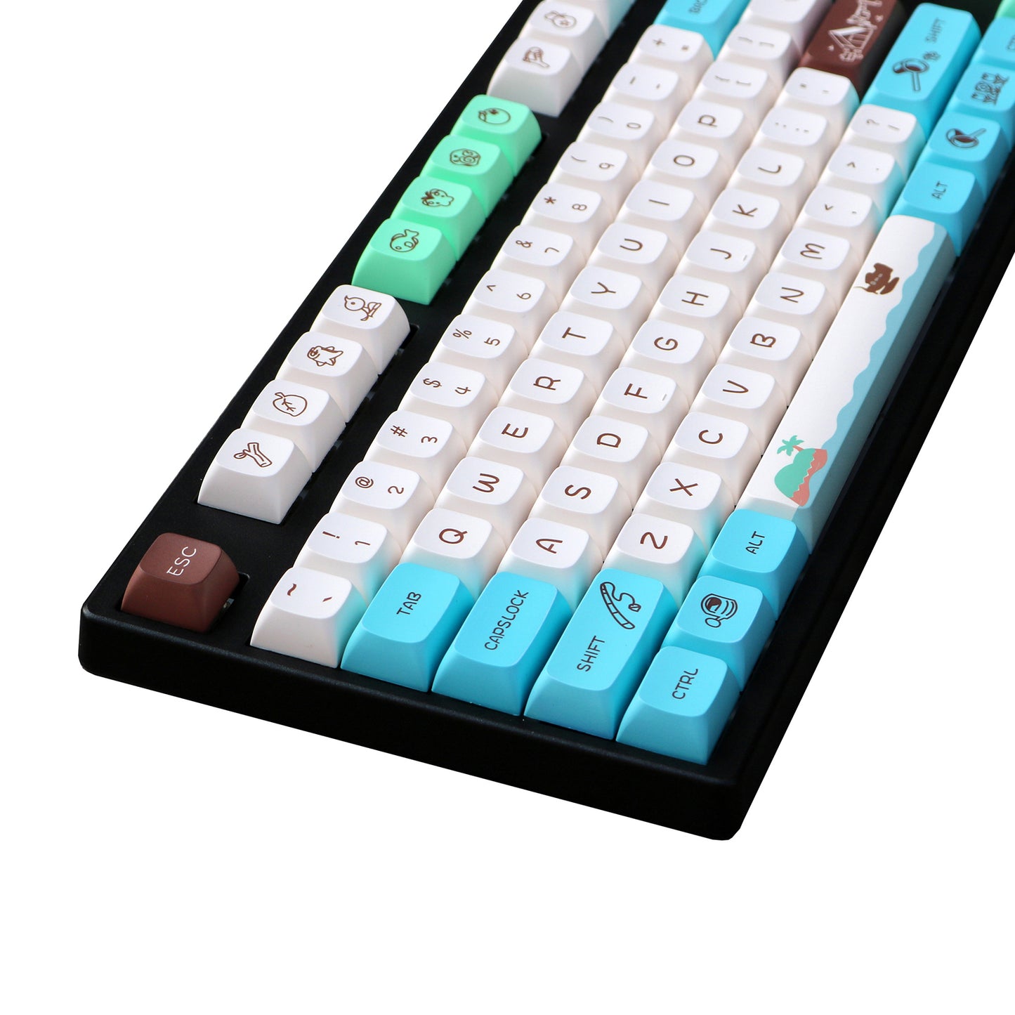 YMDK 147 Keys Animal Forest Theme Keycaps XDA Profile PBT Dye Sub Top Print Keycap for 61/84/87/104/108 MX Mechanical Keyboards
