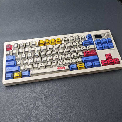 YNDK Retro Comic Gundam Theme Keycaps Full Set 127 Keys Manga Anime Cherry Profile PBT Dye Sub for MX Mechanical Keyboard