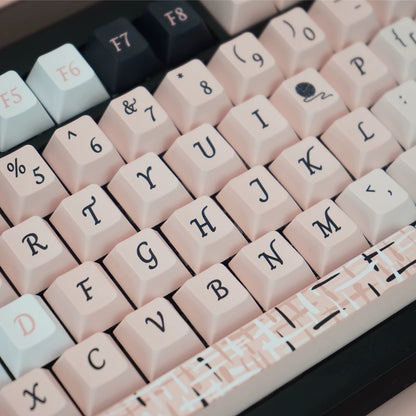 YMDK Small fragrance Style Theme Keycaps Full Set 129 Keys Cherry Profile PBT Dye Sub Keycap for MX Mechanical Keyboard