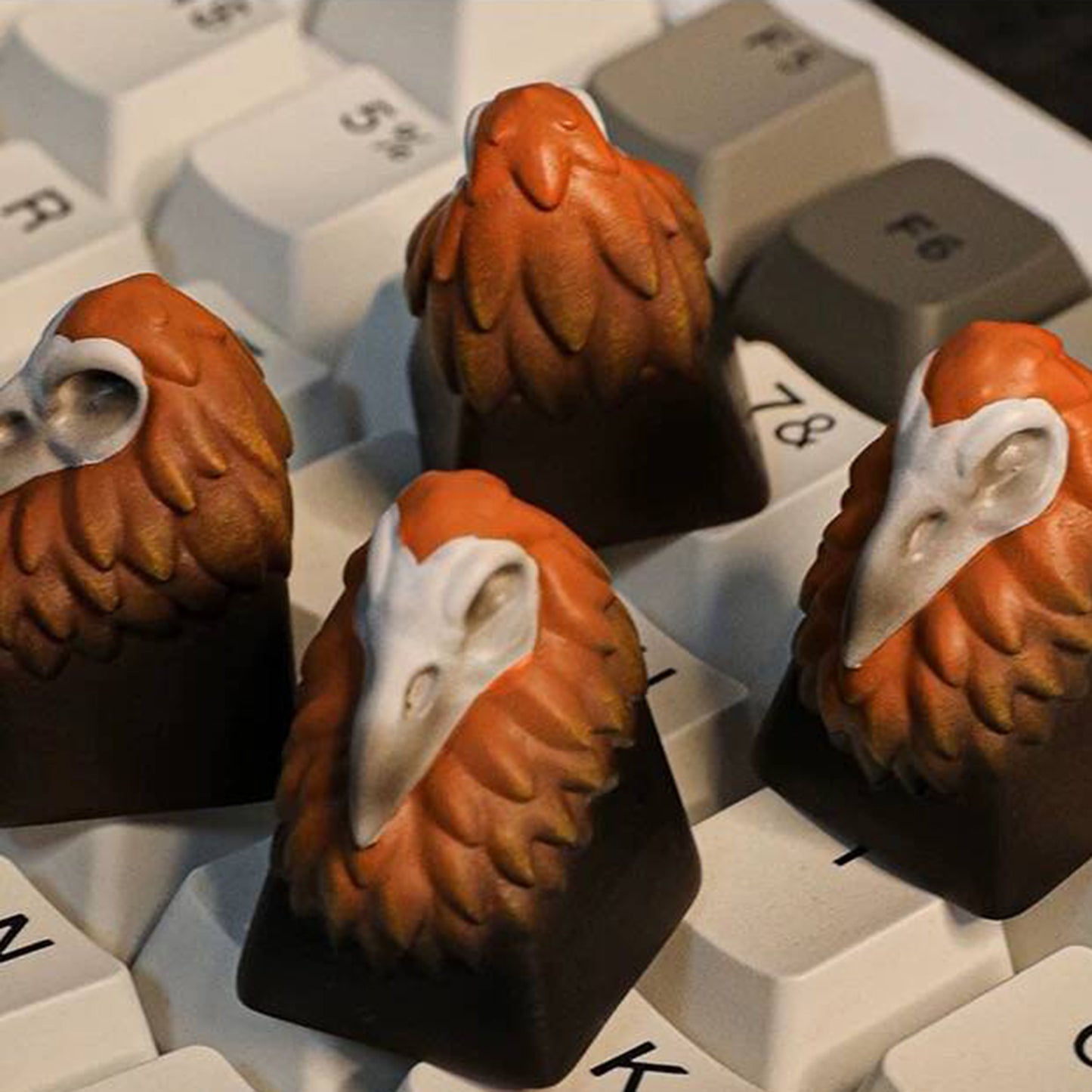 YMDK Sharp-beaked Crow Personality Keycaps Three-dimensional Resin Keycap 3D Printing Cool Creative Key Caps for MX Mechanical Meyboard