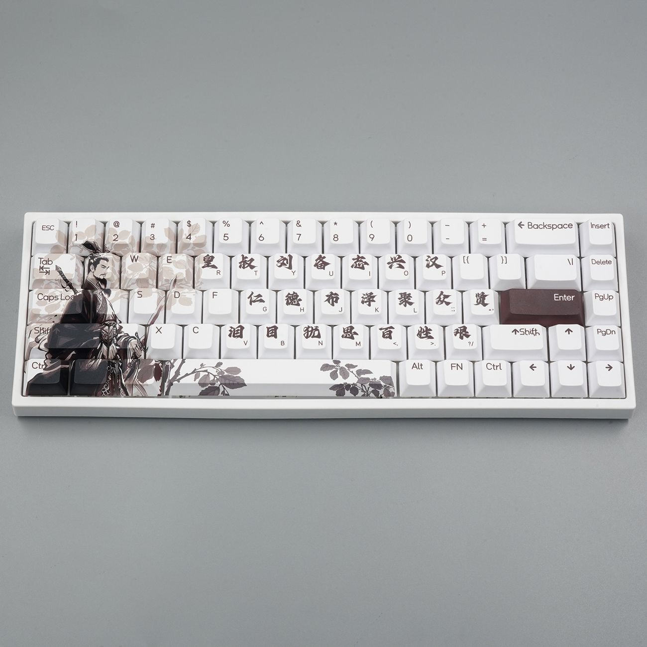 YMDK Ancient China Three Kingdoms Hero Theme Keycaps 75 Keys Cherry Profile Dye Sublimation Thick PBT Keycaps for 60/61/63/64/68 Mechanical Keyboard