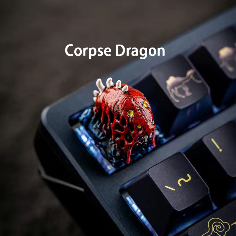 YMDK Dinosaur Theme Personalized Keycaps Monster Key Cap Resin 3D Print for Mechanical Keyboard