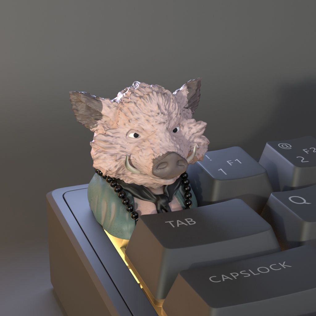 YMDK Mythology Bajie Pig Theme Keycaps Novel Game Stereo 3D Printed Keycaps for Mechanical Keyboards