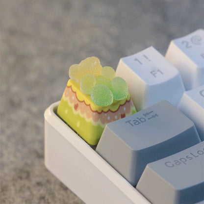 YMDK Gummy Bear Keycaps Personalized Keycaps Creative Cute Keycaps Handmade Resin Keycaps for MX Mechanical Keyboard