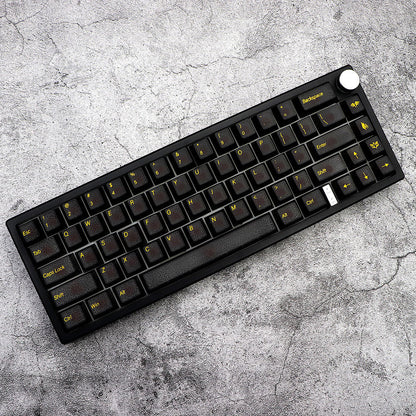 YMDK Black Crack Keycaps Full Set 108 keys Cherry Profile Gold-plated Process PC Translucent Custom for MX Mechanical Keyboard