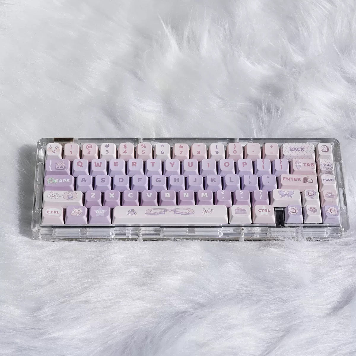 YMDK Taro Brain Theme Keycaps Full Set 126 Keys MDA Profile PBT Dye Sub Keycap for MX Mechanical Keyboard