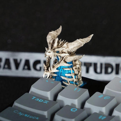 YMDK World of Warcraft Theme Personalized Keycaps Frost Dragon Cool Novel Keycap Shine Through Creative Custom for MX Mechanical Keyboard
