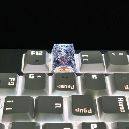 YMDK Translucent Shell Paper Personalized Keycaps Cool Shiny Novel Creative Key Caps Resin Keycap for MX Mechanical Keyboard