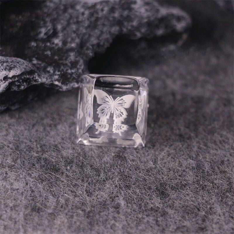 YMDK Butterfly Personalized Keycap SA Profile Resin Light Transmitting for MX Switches Mechanical Keyboard