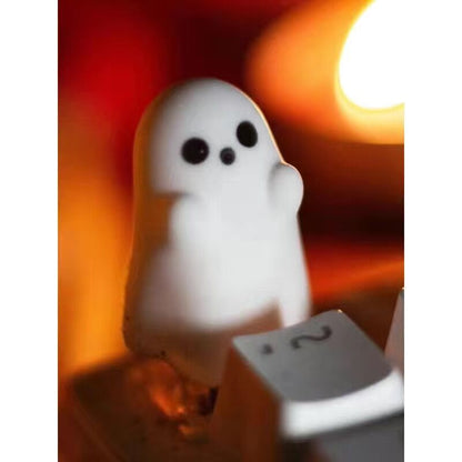 YMDK Little Ghost Personalized Keycaps Novel Interesting Cute Translucent ESC Key Resin Keycap Suitable for MX Mechanical Keyboard