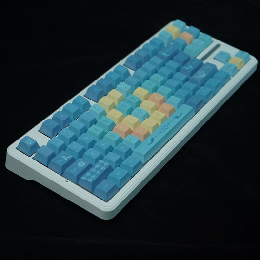 YMDK Skylark Seeking Feathers Theme Keycaps Full Set 129 Keys Cherry Profile PBT Dye Sub Keycap for MX Mechanical Keyboard