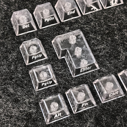 YMDK Carbon Fiber Texture 119 Key Side Printed Shine Through Keycaps for 61/64/68/84/87/96/108-Key MX Mechanical Keyboards