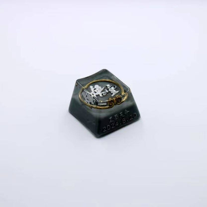 YMDK Headband Personality Keycaps Creative Translucent Handmade Resin Key Caps 3D Printing for MX Mechanical Keyboard