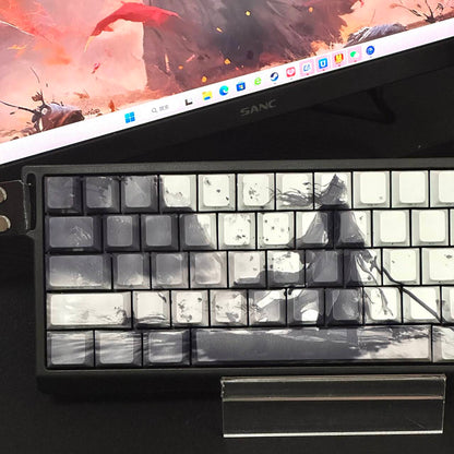 YMDK Sword Immortal Theme Keycaps Full Set 124 Keys Sidelit Cherry Profile Dye Sub Custom Keycap for MX Mechanical Keyboard