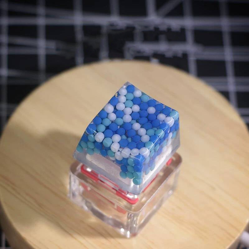 YMDK Blueberry Bubble Personalized Keycaps Creative Interesting Translucent Resin Key Caps for Mechanical Keyboard