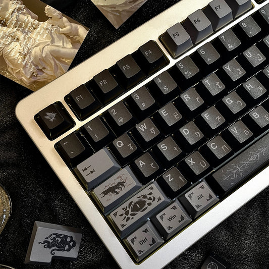 YMDK 143 key Occult Theme Keycaps PBT Cherry Profile Five-sided Dye Sub Custom Keycap for 61/68/75/87/98/104/108 MX Mechanical Keyboard