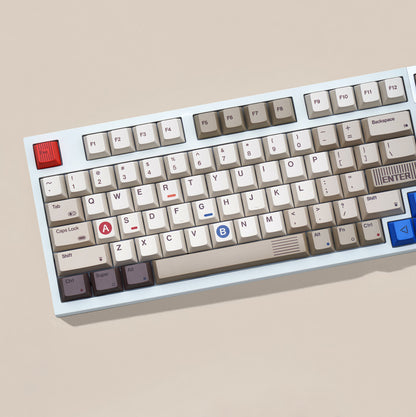 YMDK 138 Keys 1989 Dye Sub PBT Cherry Profile Top Print Keycap for 61 68 75 84 87 96 104 108 MX Mechanical Keyboard Layout