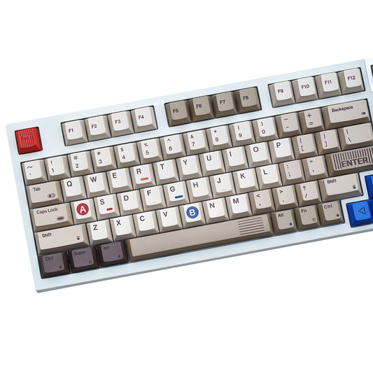 YMDK 138 Keys 1989 Dye Sub PBT Cherry Profile Top Print Keycap for 61 68 75 84 87 96 104 108 MX Mechanical Keyboard Layout