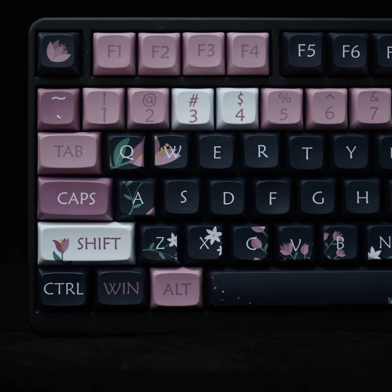 YMDK Flower Language Theme Keycaps Full Set 127 Keys XDA Profile PBT Dye Sub Keycap for MX Mechanical Keyboard