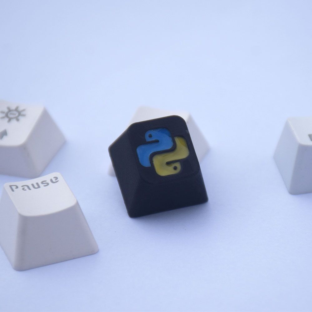 YMDK Python Icon Key Cap Personalized Keycap Resin 3D Print Hand Painted for Mechanical Keyboard