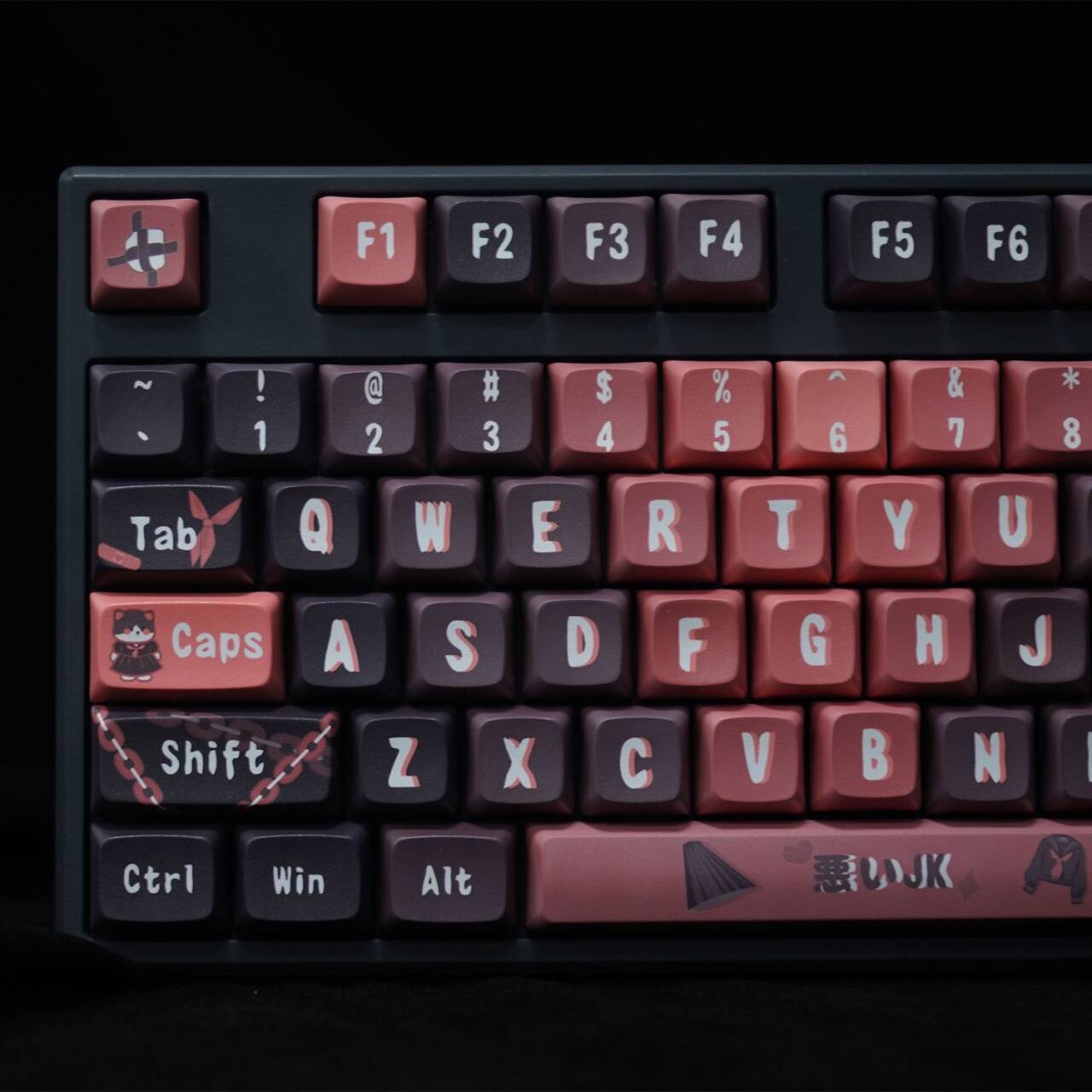 YMDK Villain JK Theme Keycaps Full Set 127 Keys XDA Profile PBT Dye Sub Keycap for MX Mechanical Keyboard